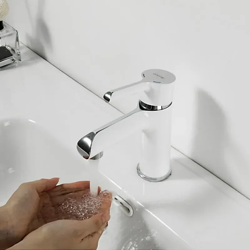 Змішувач для умивальника GAPPO G1003-8 білий/хром Київ - фото 2