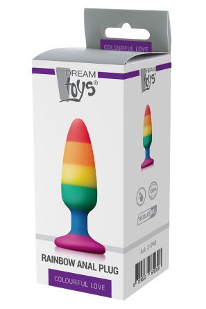 Радужная анальная пробка COLOURFUL LOVE RAINBOW ANAL PLUG MEDIUM Sex Aura Киев