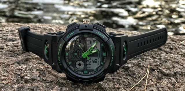 Чоловічий водонепроникний наручний годинник Skmei 1270 Зелений Вінниця - фото 4