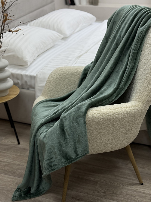 Ecotton Плед Ecotton 150х220 см Well Soft пудровий зелений (17-0112 Matte green) Коломыя - изображение 9