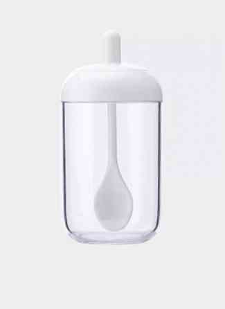 Банку з ложкою для спецій, солі, цукру (біла) Вінниця