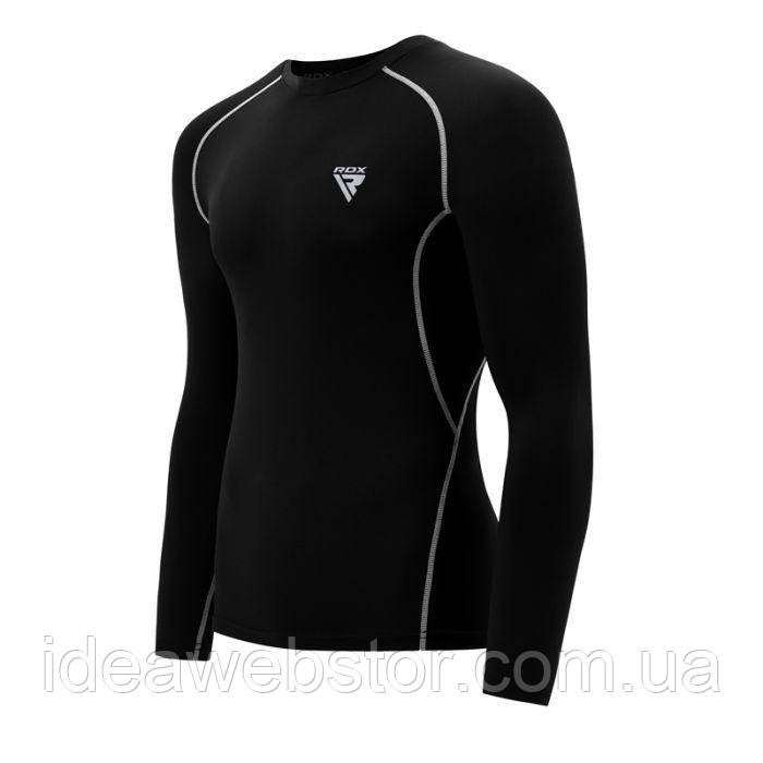 Рашгард RDX Lycra XL чорний із довгим рукавом компресійна футболка для ММА БJJ-Геплінга фітнесу та тренувань Київ - фото 16