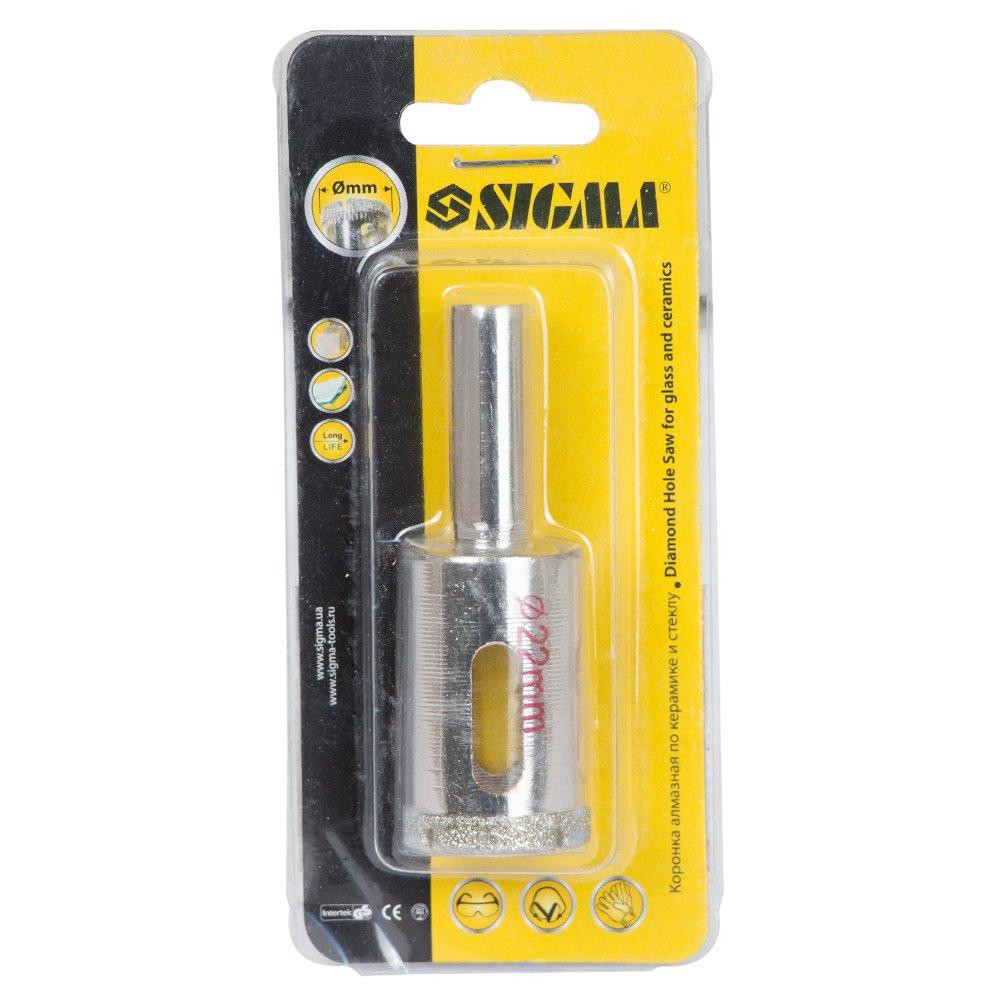 Коронка алмазна для кераміки та скла Ø 22 мм SIGMA (1541221) Київ - фото 2