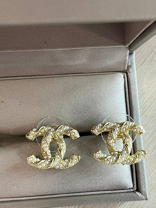 Шанель сережки гвоздики позолота 18 К Одеса - фото 8