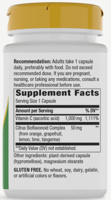 Вітамін C (аскорбінова кислота)  Nature's Way Vitamin C 1000 мг 100 вег капс Київ - фото 4