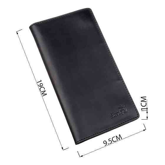 Бумажник мужской вертикальный винтажная кожа SHVIGEL 16200 Черный Киев