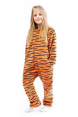 Детская пижама-кигуруми детский и подростковый Тигр, оранжевый, пижама - комбинезон домашнийна молнии топ топ Киев