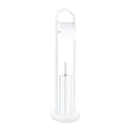 Ерш туалетный напольный с бумагодержателем Zerix KIT ME04 White цвет белый из нержавеющей стали (ZX4643) Черновцы