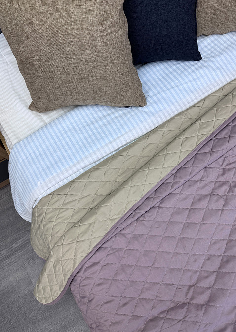 Покрывало двустороннее Decorator Microfiber ромб 215x240 см сиреневый с бежевым (85-024) Киев - изображение 7