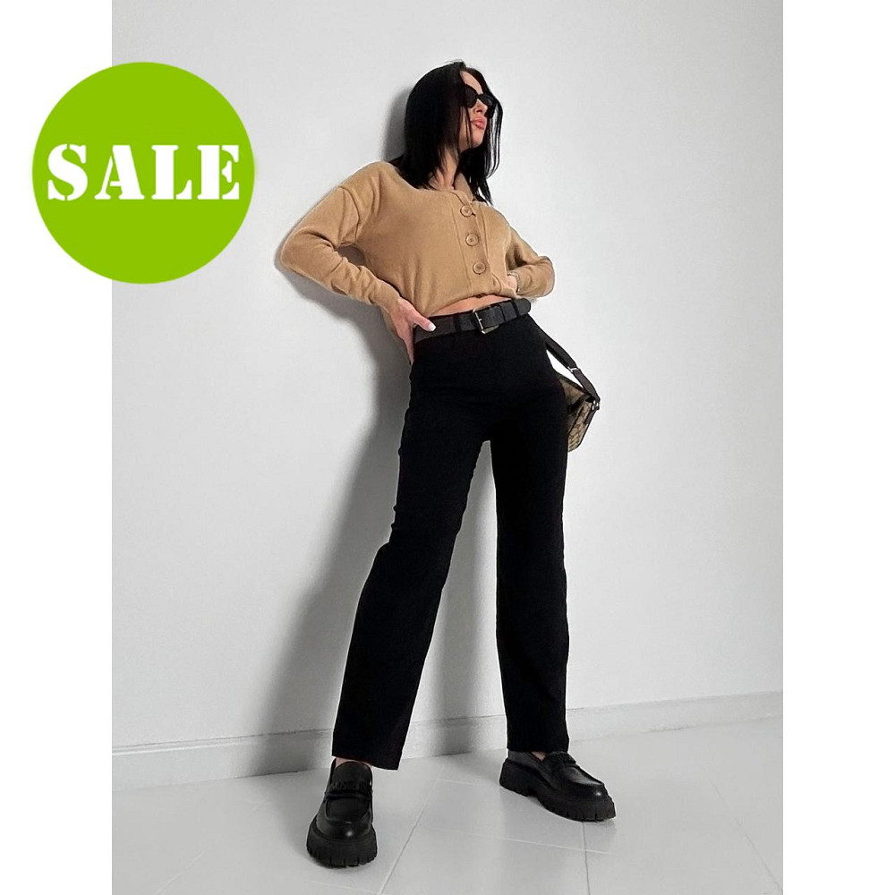 Брюки-палаццо з джинс-бенгаліну "Grape" оптом | Розпродаж моделі Київ - фото 1