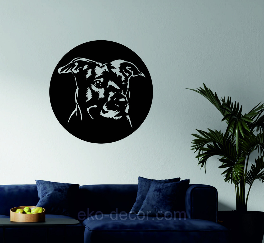 Декоративне настінне Панно «Собака», Декор на стіну 90*90 см, Чорний Київ - фото 2