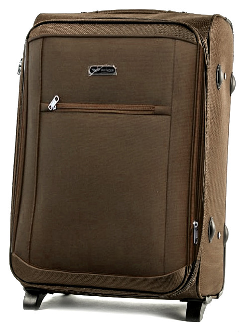 Валіза тканинна WINGS 1701 середня 64 см 2 колеса коричнева Київ - фото 1