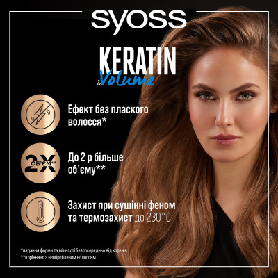 Спрей для волос Syoss Keratin & Volume Защита при сушке феном 200 мл (9000101712681) Винница - изображение 2