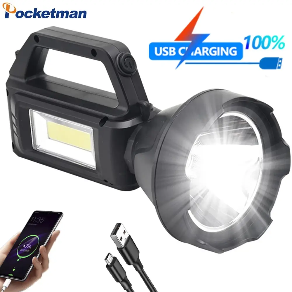 Акумуляторний ліхтар-прожектор PT-8899, LED+COB, 2400 mAh, Power Bank, сонячна панель, IP65, ручний Київ - фото 6