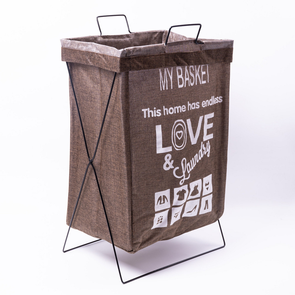 Yiwu Кошик для білизни на підставці 36×32×52 (см) м'який Коричневий HP-41-11HAKI Коломия - фото 1