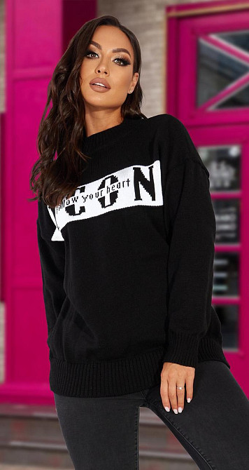 Светр туніка з написом (48-52) Київ - фото 1