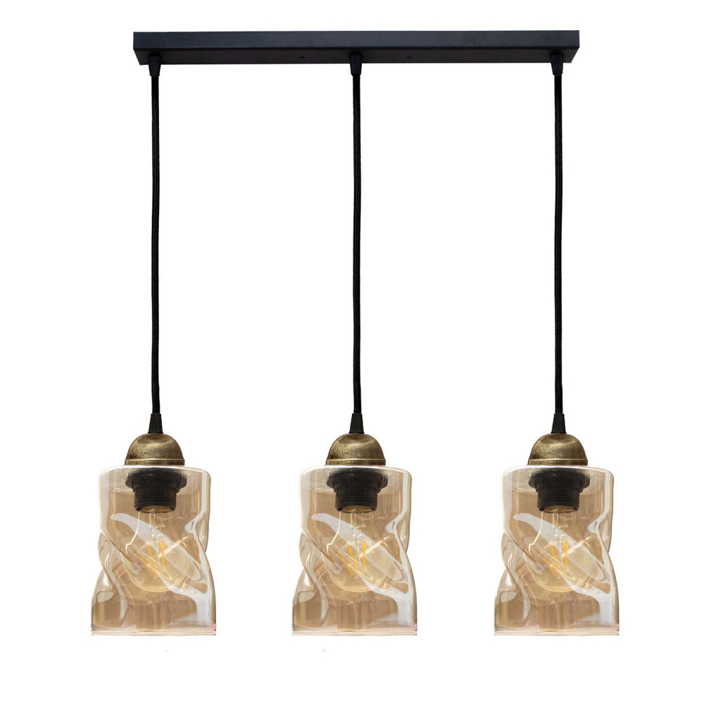 Светильник подвесной MSK Electric Tornado на планке под три лампы Е27 PL 20245-3 BK Одесса - изображение 2