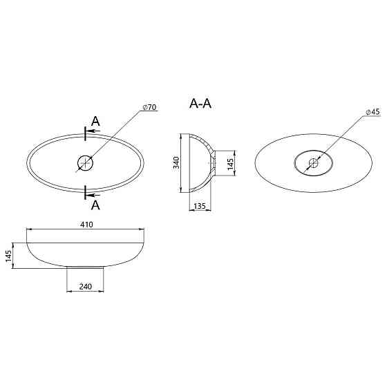 Раковина-чаша Qtap Dove 415x340x140 Matt black QT06116062AMB Київ