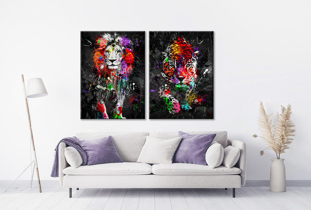 Модульна картина у вітальню/ спальню  Лев-Тигр  TLV-2_143 70x102 см Київ - фото 2