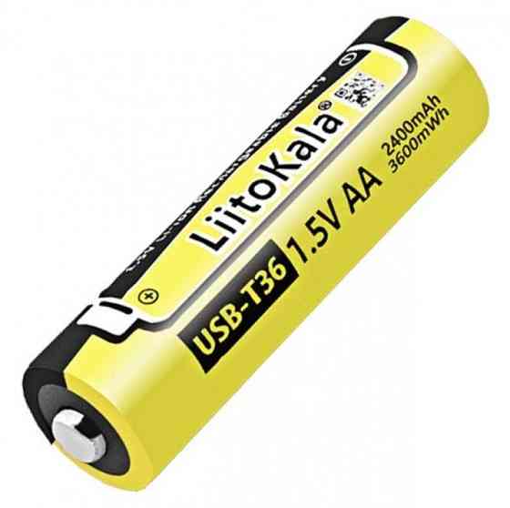 Аккумулятор 14500 LiitoKala Li-ion R6 2400mAh USB-T36 1.5V Винница