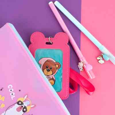 Бейдж Kite вертикальний на шнурку, фуксія (K24-296-4) Вінниця