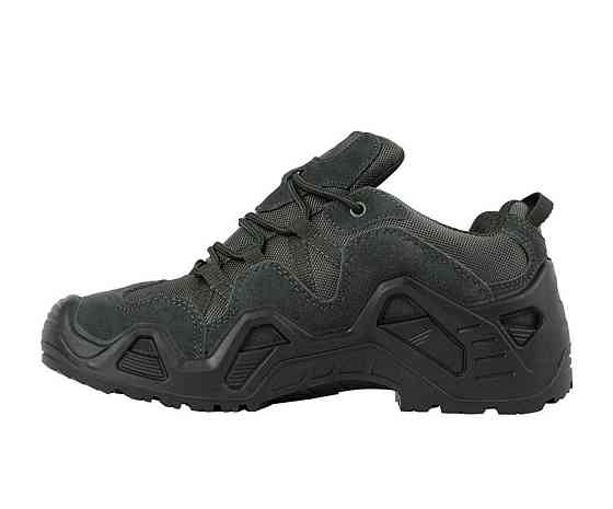 Тактические летние кроссовки олива мужские ЗСУ прошитые проклеенные военные кожаные весна лето Львов