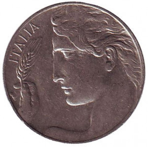 Монета 20 чентезимо. 1910,20,21 рік, Італія. Полтава - фото 1