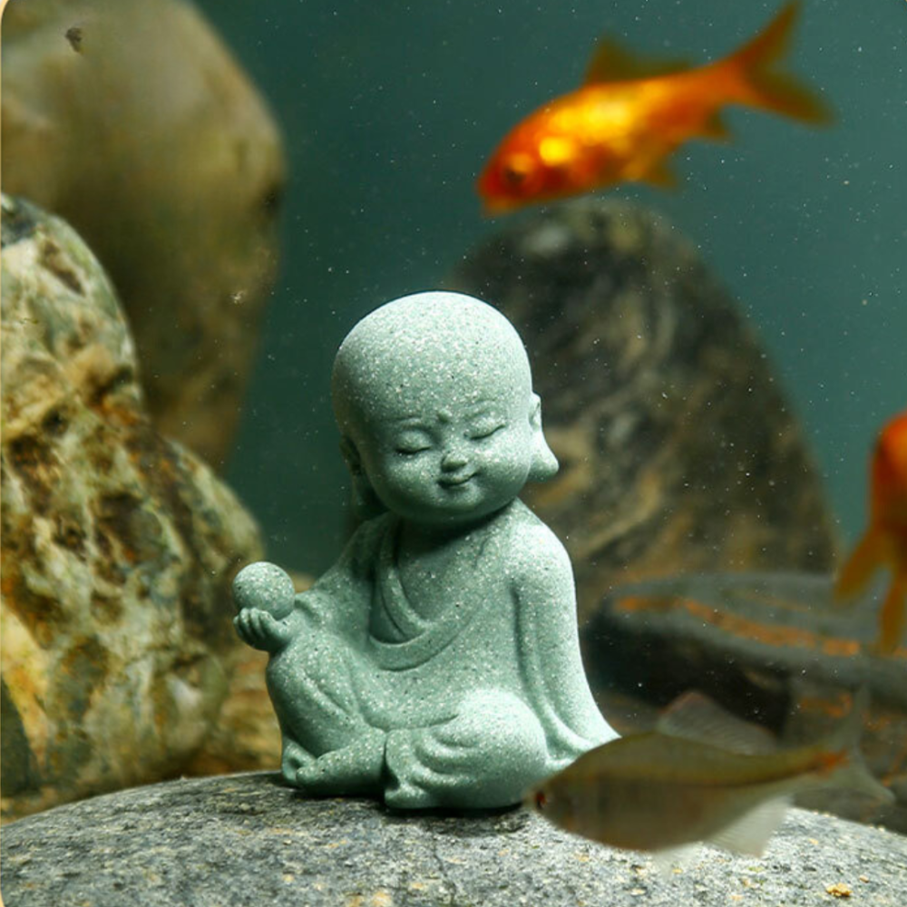 Декоративна статуетка Маленького Будди из полістоуна. Для міні-саду, флораріуму, акваріуму, тераріуму Перловий чернець Одеса - фото 15
