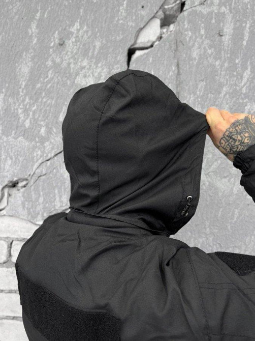 Зимняя тактическая куртка черная мужская теплая XL Одесса - изображение 13