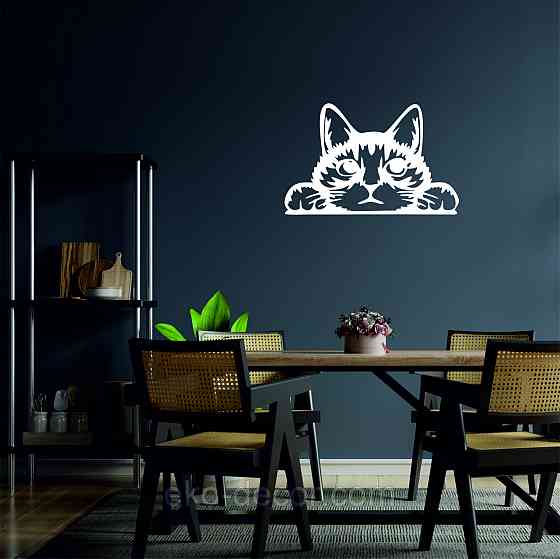 Декоративное настенное 3D Панно «Кот» Декор на стену с объемом (цена за 1 шт) 20*30 см, Белый Киев