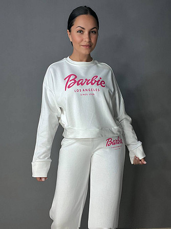 Костюм женский Quzen 485-485 Barbie оверсайз свитшот и брюки палаццо белый, белый, L Одесса - изображение 2