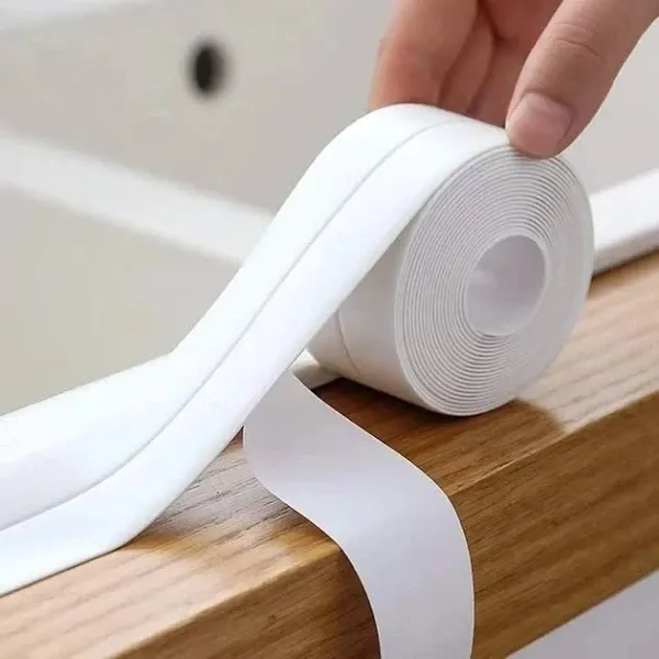 Бордюрная  клейкая лента-изолятор для стыков  в ванной 38мм 3.2м  Белая Одесса - изображение 10