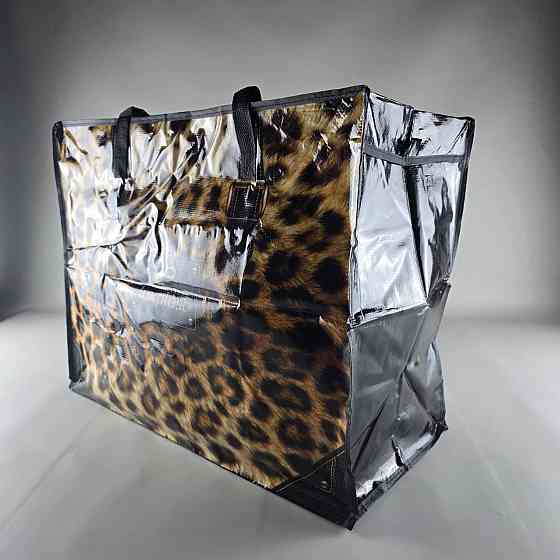 Полипропиленовая сумка на змейке  хозяйственная  с цветным рисунком №5 Гепард (1 шт) Харьков