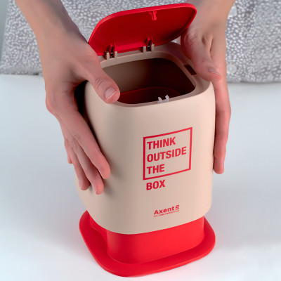 Кошик для паперів Axent Настільний контейнер для сміття, прямокутний, персиковий (2133-42-A) Вінниця - фото 7