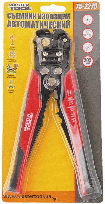 Кліщі автоматичні для зняття ізоляції MASTERTOOL 0.2-6.0 мм² CrMoV 75-2270 Коломия - фото 4
