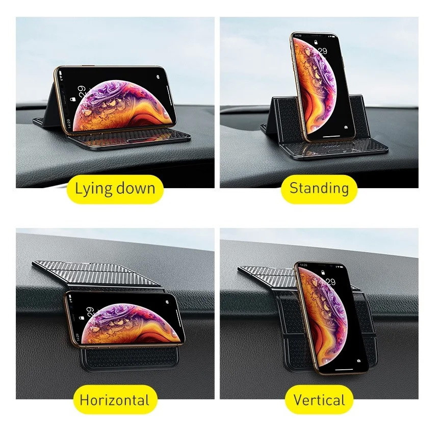 Антиковзний складаний килимок для телефона Baseus Folding Bracket Antiskid Pad SUWNT-01 (Чорний) Николаев - изображение 7