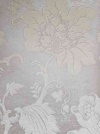 Шпалери вінілові на флізеліні Rasch Trianon Xlll 0.53х10 класика під текстиль гобелен квіти листя кремові Київ