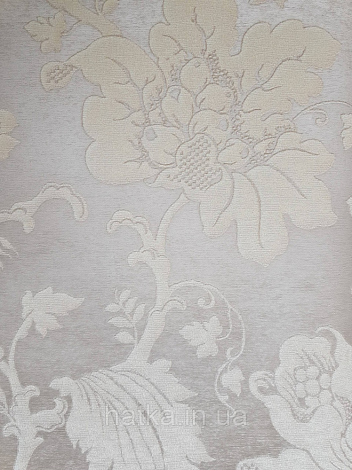 Шпалери вінілові на флізеліні Rasch Trianon Xlll 0.53х10 класика під текстиль гобелен квіти листя кремові Київ - фото 4