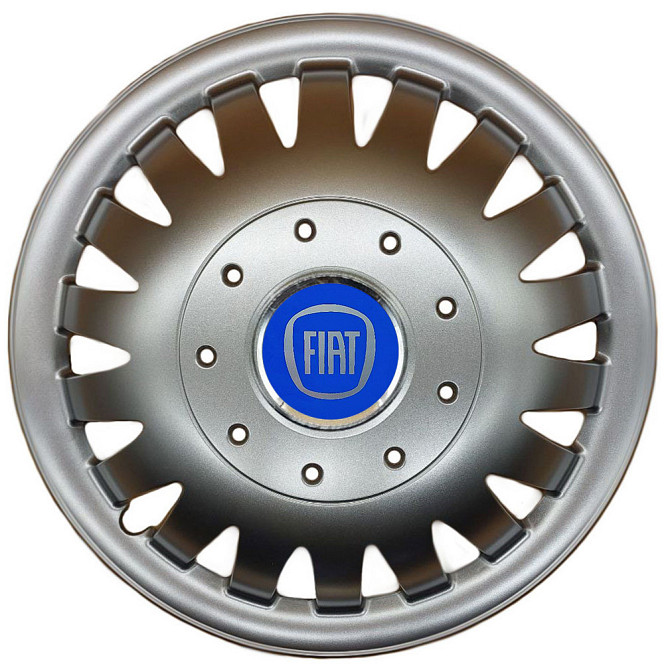 Автомобильные модельные колпаки R15 Fiat (синий) 320 4шт, SJS, серебристые Винница - изображение 1