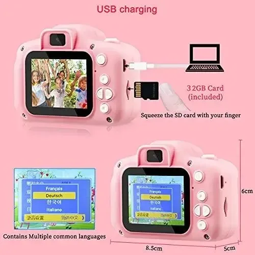 Дитячий цифровий фотоапарат MD Monster X-600 / GREPRO 1080P HD — Рожевий Київ - фото 5
