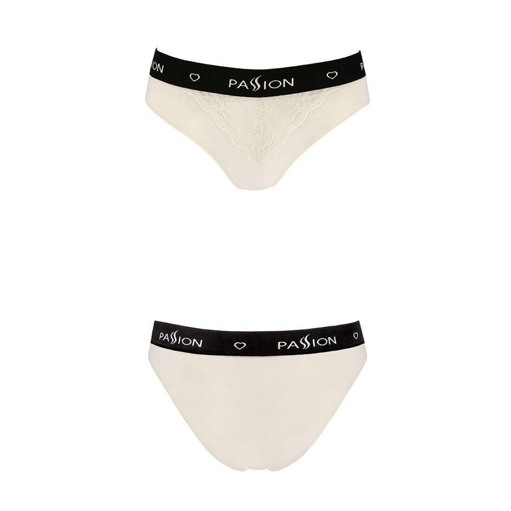 Трусики з широкою гумкою і мереживом Passion PS001 PANTIES L, ecru Sex Aura Київ - фото 4