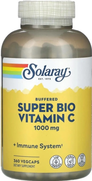Буферизований вітамін С, Bio C Buffered, Solaray, 360 капсул Київ - фото 1