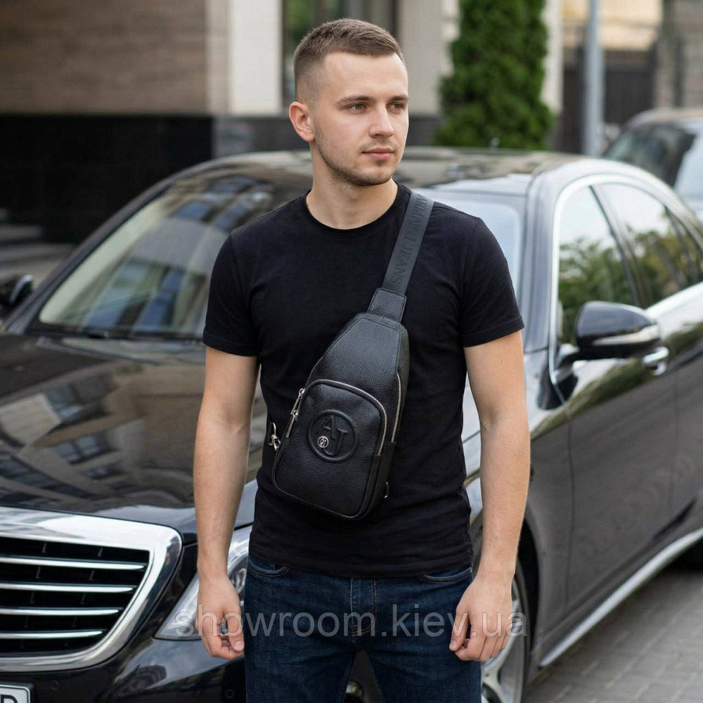 Чоловіча сумка на груди (слінг), бананка, барсетка Armani (2324-9) LUX Київ - фото 6