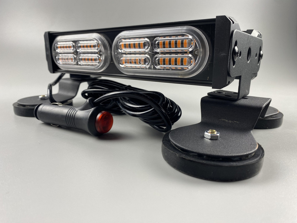 Стробоскоп LED 2 секции двухсторонний световой сигнальный, LED-балка крепление двойной магнит универсальный Мукачево - изображение 3