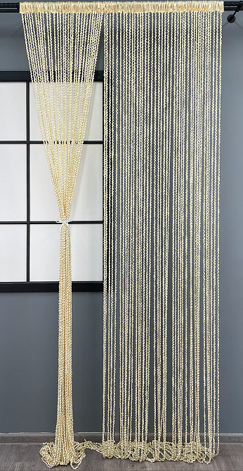 Штори-нитки спіраль з люрексом Молочний 300х300см 1 шт (61-059) Київ - фото 2