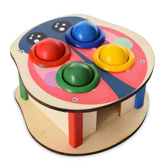 Дерев'яна іграшка стукачка "Жук" MD 1682C, молоток Вінниця