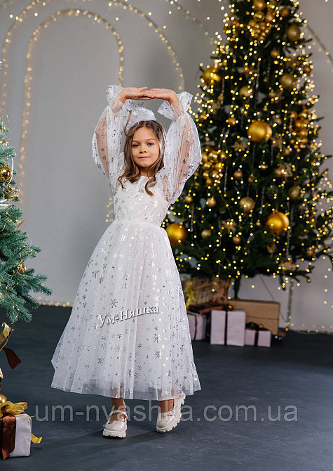 Платье Снежинка нарядное белое платье со снежинками Кривой Рог - изображение 5