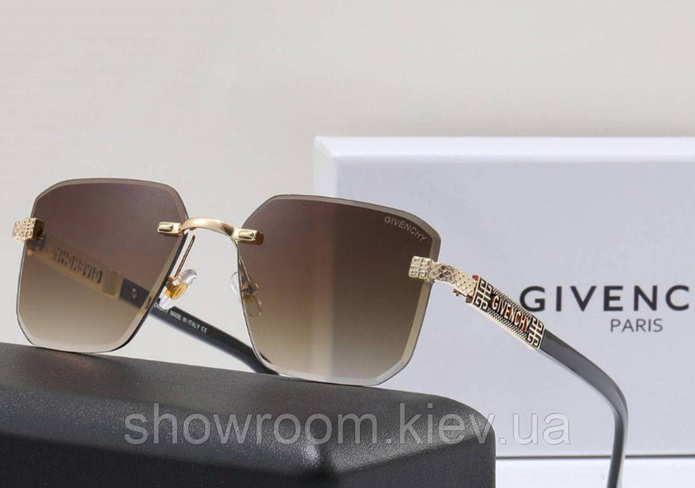 Женские брендовые безоправные очки Givenchy (68004) коричневые Киев - изображение 1