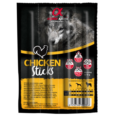 Ласощі для собак Alpha Spirit DOG Sticks Chicken напіввологі з курки, палички 40 г (8437013576895) Вінниця - фото 1