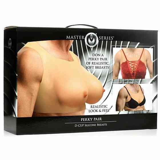 Накладні силіконові груди Master Series Perky Pair D-Cup Silicone Breasts Sex Aura Київ